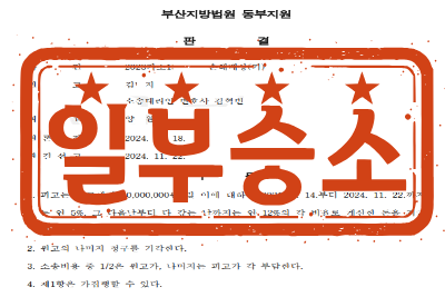 [일부승소] 불륜으로 인한 손해배상(기) 소송 _ 원고 소송대리