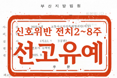 [선고유예] 교통사고처리특례법위반(치상) 사건 _ 신호위반 전치 2~8주 상해